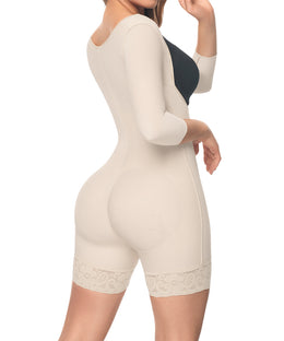 Faja postquirúrgica beige con broches frontales:  Ajuste progresivo ( REF. C-004 )