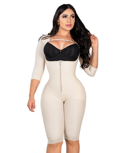 C-023 Beige Trusa Rodilla Tira Ancha 35 cm Cierre Central Cremallera