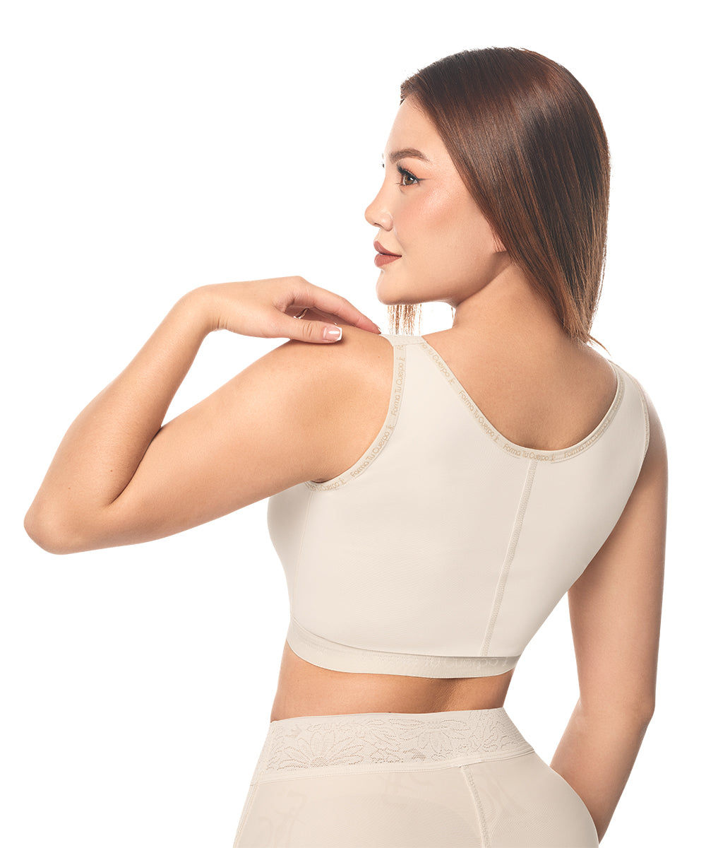 Brasier postquirúrgico con faja, tiras anchas y  soporte dorsal ( REF. C-031 )