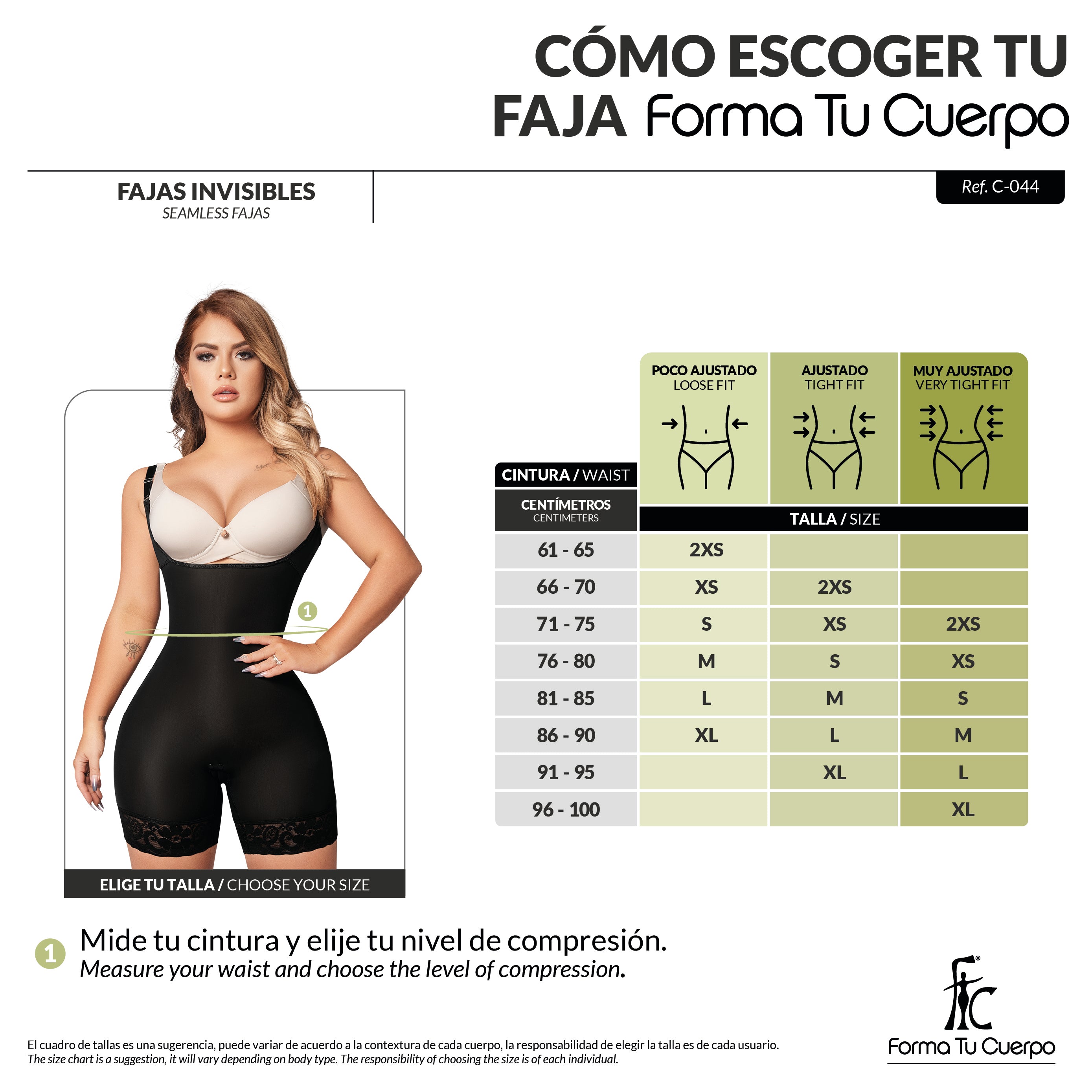 Faja Invisible Media Pierna Negra ( Ref. C-044 )