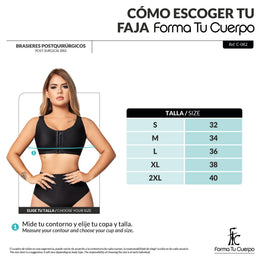 Brasier postoperatorio con realce: Soporte y definición ( REF. C-082 )