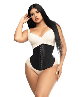 Cinturilla reloj de arena deportiva de alta compresión diseñada para definir la cintura, controlar el abdomen y proporcionar soporte al torso durante el ejercicio y el uso diario.