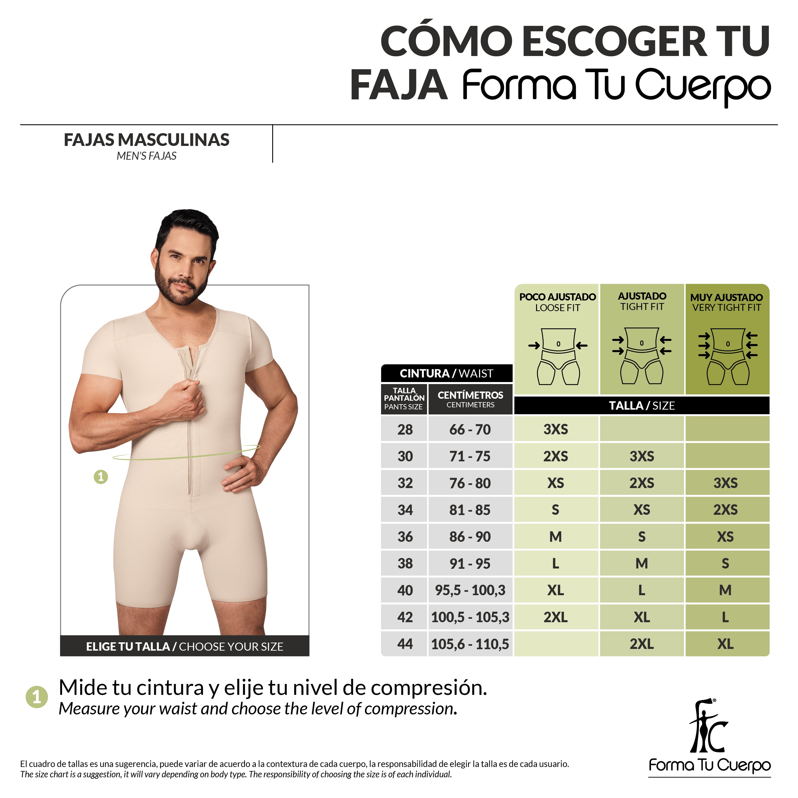 Faja Masculina Completa Cremallera ( Ref. H-001 )