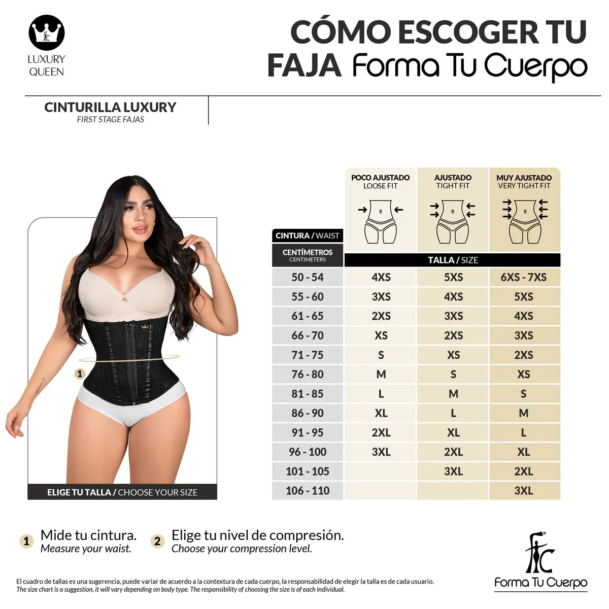 Cinturilla corset postquirúrgica: Alta definición cintura curvy ( Ref. Lux-061 )