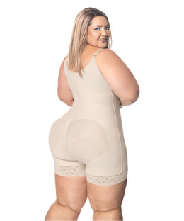 Faja moldeadora control abdomen - media pierna con tiras y cremallera lateral ( Ref. O-010 )