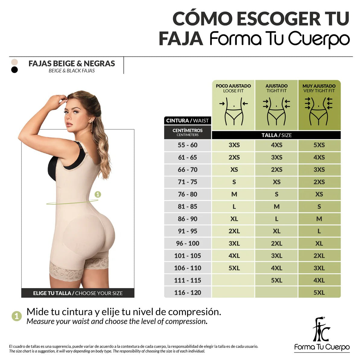 Faja moldeadora control abdomen - media pierna con tiras y cremallera lateral ( Ref. O-010 )