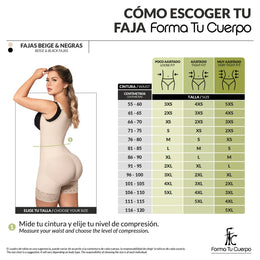 Faja moldeadora control abdomen - media pierna con tiras y cremallera lateral ( Ref. O-010 )
