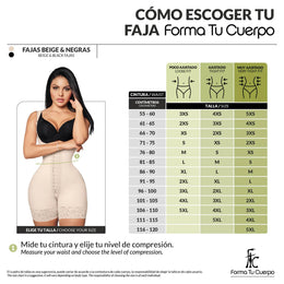 Faja moldeadora reloj de arena manga sisa - media pierna con cremallera perineal y broche central ( Ref. O-013 )