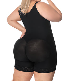 Faja moldeadora control abdomen - media pierna con tiras y cremallera lateral ( Ref. O-016 )