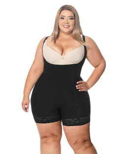 Faja moldeadora control abdomen - media pierna con tiras y cremallera lateral ( Ref. O-016 )