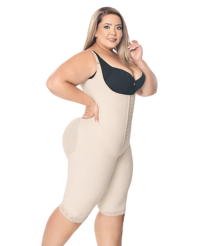 Faja reloj de arena hasta la rodilla con tiras, broche central y cremallera perineal ( Ref. O-021 )