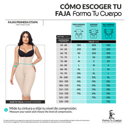 Faja reloj de arena hasta la rodilla con tiras, broche central y cremallera perineal ( Ref. O-021 )