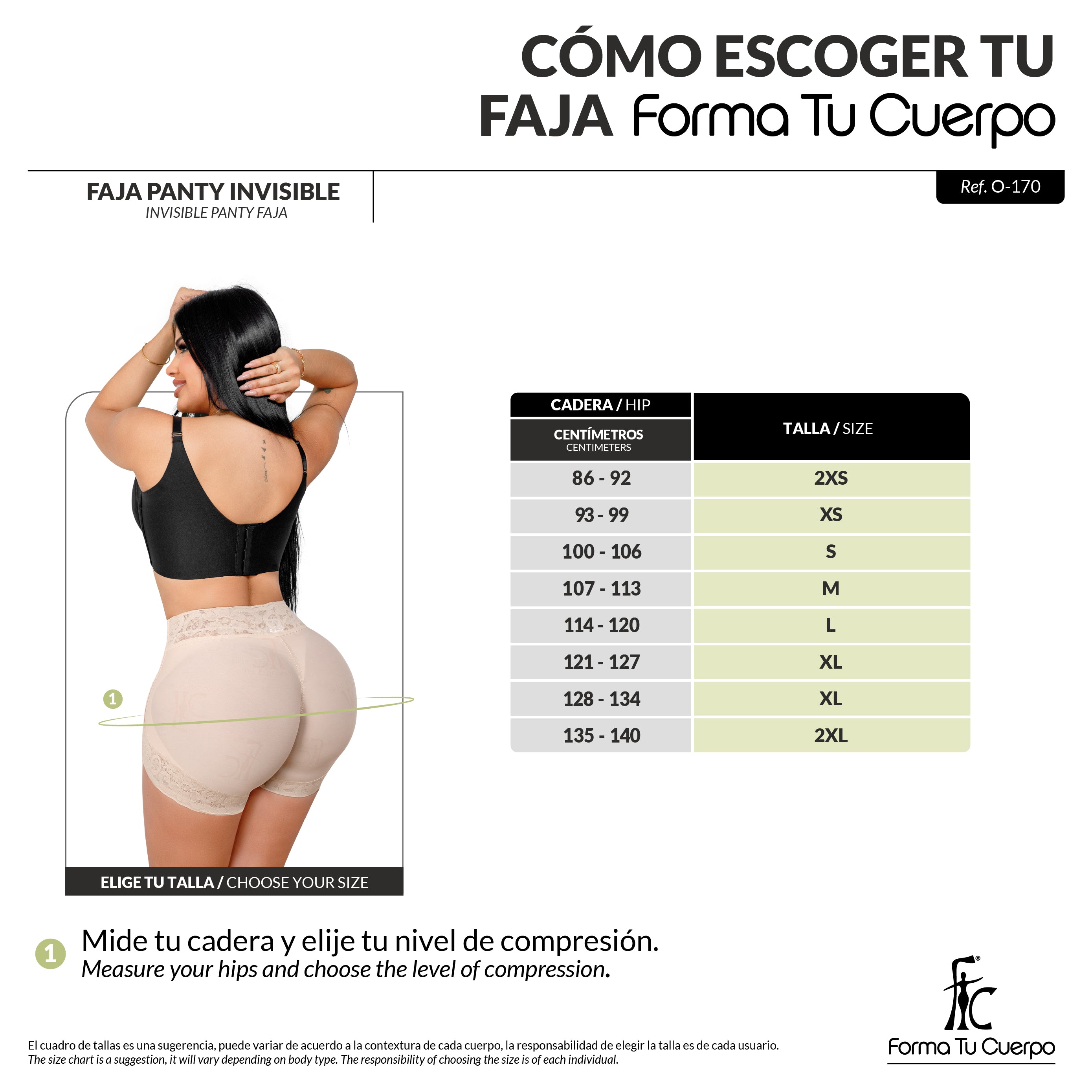 Faja Panty Invisible  O-170 / O-071 Negra