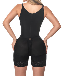 Faja moldeadora reloj de arena control abdomen - media pierna con tiras, cremalleras y broche central ( Ref. O-211 )