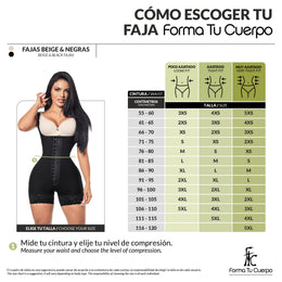 Faja moldeadora reloj de arena control abdomen - media pierna con tiras, cremalleras y broche central ( Ref. O-211 )