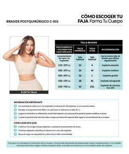 Brasier postquirúrgico con faja, tiras anchas y  soporte dorsal ( REF. C-031 )