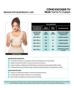 LIQUIDACIÓN-Brasier postquirúrgico con banda de soporte : Ajuste firme ( REF. C-039 )