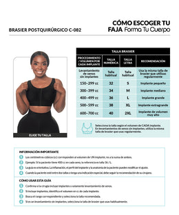 Brasier postoperatorio con realce: Soporte y definición ( REF. C-082 )