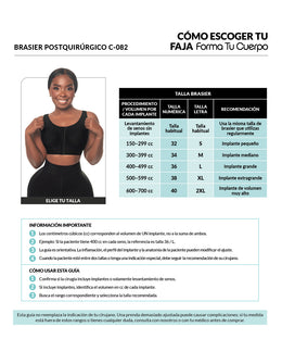 Brasier postoperatorio con realce: Soporte y definición ( REF. C-082 )