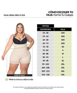 Faja moldeadora control abdomen - media pierna con tiras y cremallera lateral ( Ref. O-010 )