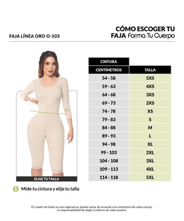Faja postquirúrgica completa: reloj de arena - Moldeado total y compresión ( Ref. O-103 )
