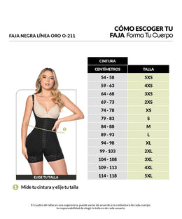 Faja moldeadora reloj de arena control abdomen - media pierna con tiras, cremalleras y broche central ( Ref. O-211 )