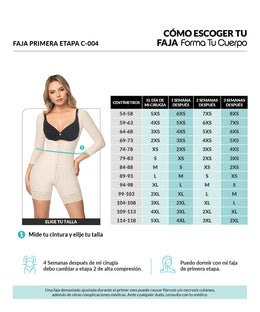 Faja postquirúrgica beige con broches frontales:  Ajuste progresivo ( REF. C-004 )