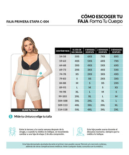 Faja postquirúrgica beige con broches frontales:  Ajuste progresivo ( REF. C-004 )