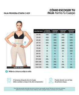 Faja Postquirurgica Lycra Rodilla Broche Central Ref C-029 Beige