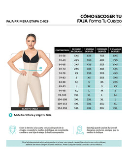 Faja Postquirurgica Lycra Rodilla Broche Central Ref C-029 Beige