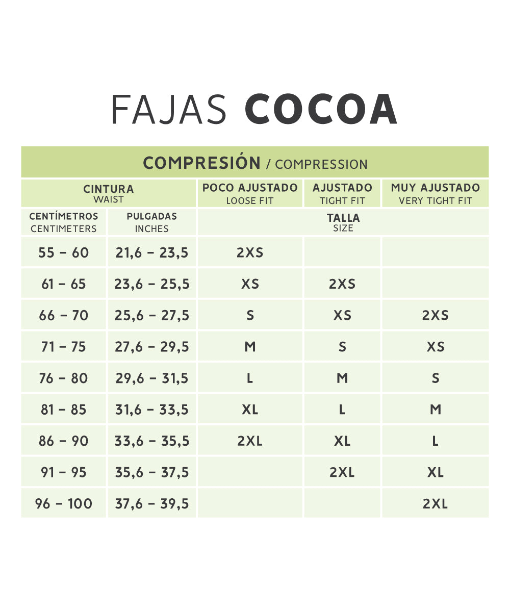 Faja Cocoa Media Pierna con Tiras  ( Ref. P-010 )